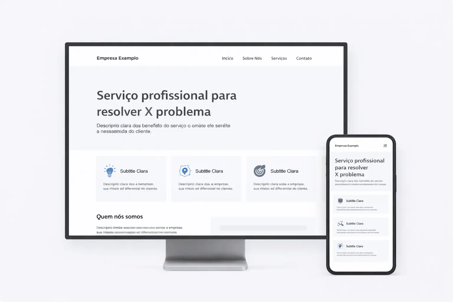 Site com informações claras para o usuário